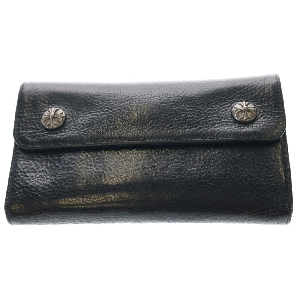 CHROME HEARTS(クロムハーツ) WAVE 縮くれる レザーウォレット 札入れ 黒いこと【中古】【座標軸A】【色合い黒いこと】【取りまわしバス発着場BRING福岡天神店】