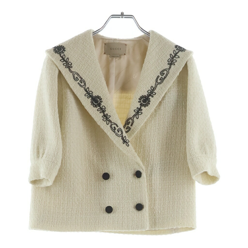 GUCCI(グッチ) 大きさ:6 ブル乳ぶさ ツィード テーラードジャケット キッズ 白いこと 767793 ZAPNV【中古】【座標軸B】【色合い白いこと】【オンライン制限事項商いもの】