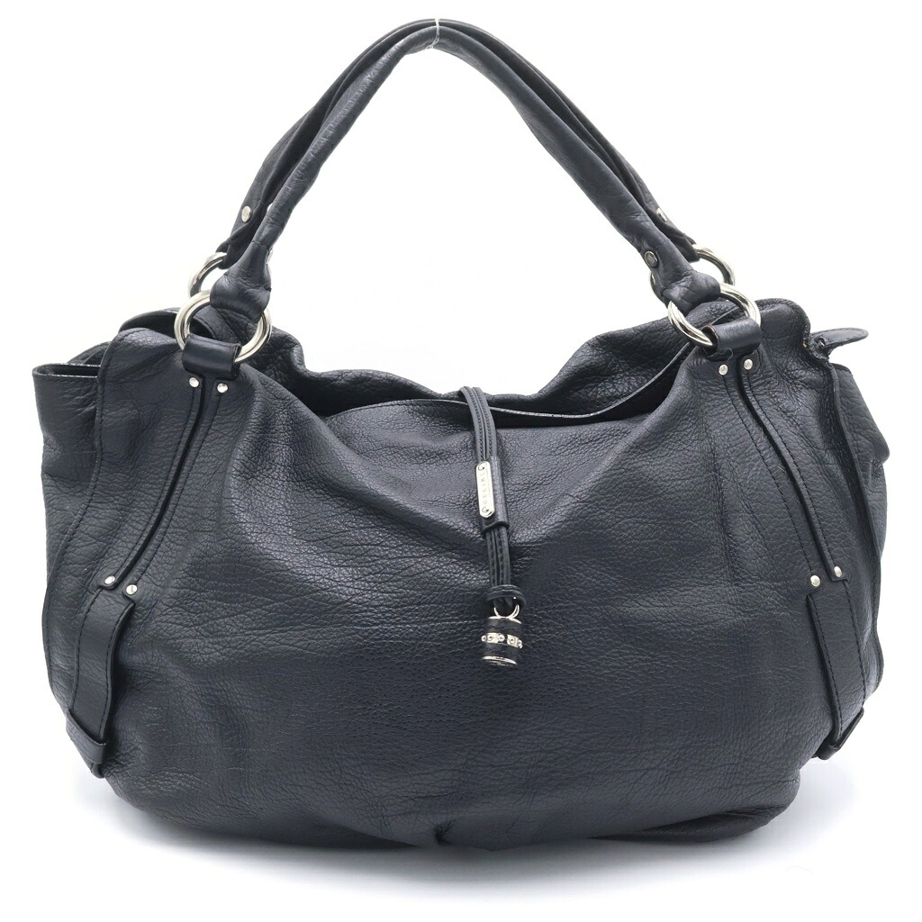CELINE(セリーヌ) 大きさ:- ビタースウィート ボストンバッグ ハンドバック 黒いこと なめし革 しろがね色金具【中古】【度合いB】【色つや黒いこと】【取りまわしバス発着場BRING心斎橋店】