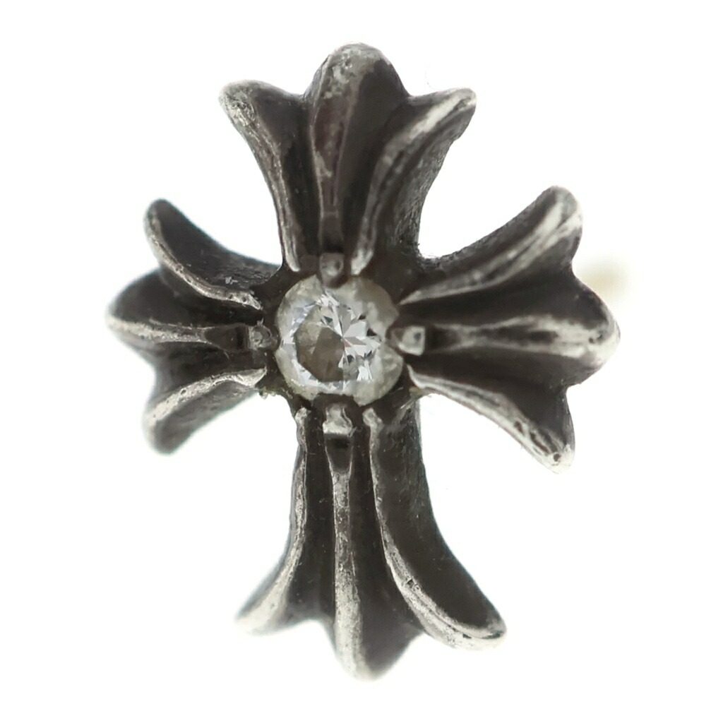 CHROME HEARTS(クロムハーツ) No2 CH CRS DIA CHクロススタッド 1金剛石ピアス しろがね色【中古】【座標軸B】【色合いしろがね色】【取りまわしバス発着場BRING WASTE_NOT】