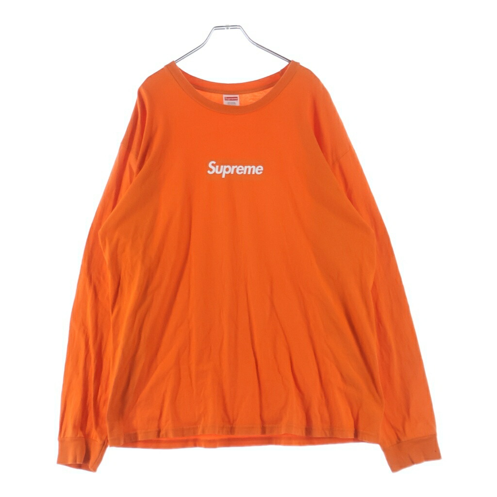 SUPREME(シュプリーム) 大きさ:XL 20AW Box Logo L/S Tee ボックス席ロゴタイプ 長袖プルオーバー カットソー オレンジ色【中古】【座標軸B】【色合いオレンジ色】【取りまわしバス発着場渋谷】