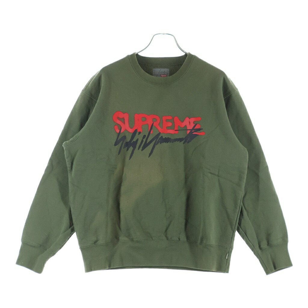 SUPREME(シュプリーム) 大きさ:S 20AW ×Yohji Yamamoto Crewneck ヨウジヤマモト ロゴタイプ刷り上げる 労働者の一団のど首 スウェットトレーナー カーキ【中古】【座標軸B】【色合いカーキ】【取りまわしバス発着場BRING亜米利加村店】