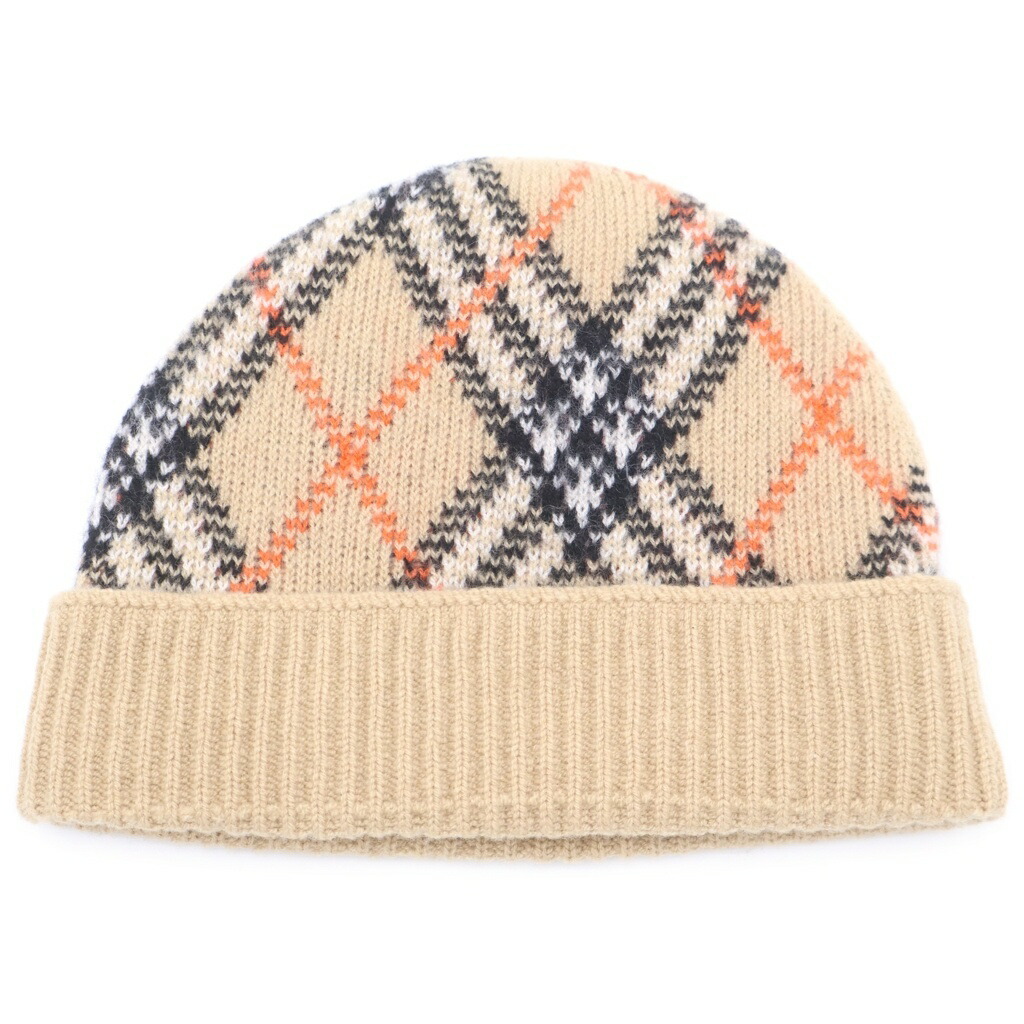 BURBERRY(バーバリー) 大きさ:- 読み合わせる カシミヤビーニー かぶり笠 編み物帽 8098886 ベージュ【新古品/中古】【座標軸S】【色合いベージュ】【取りまわしバス発着場BRING心斎橋店】
