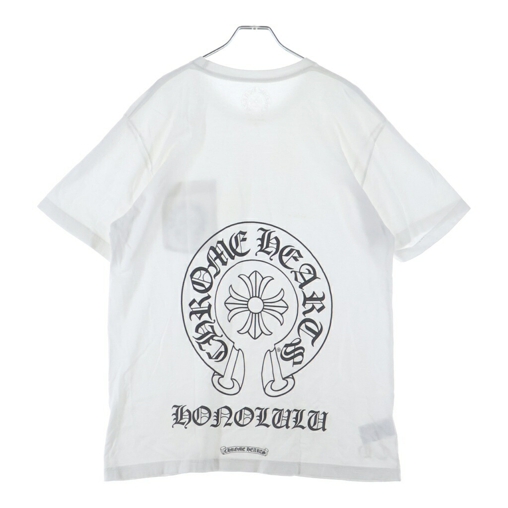 CHROME HEARTS(クロムハーツ) 大きさ:XL HONOLULU Limited Horseshoe Tee ホノルル押さえる ホースシュープリント 労働者の一団のど頚半袖プルオーバー 白いこと【中古】【座標軸B】【色合い白いこと】【取りまわしバス発着場BRING仙台店】