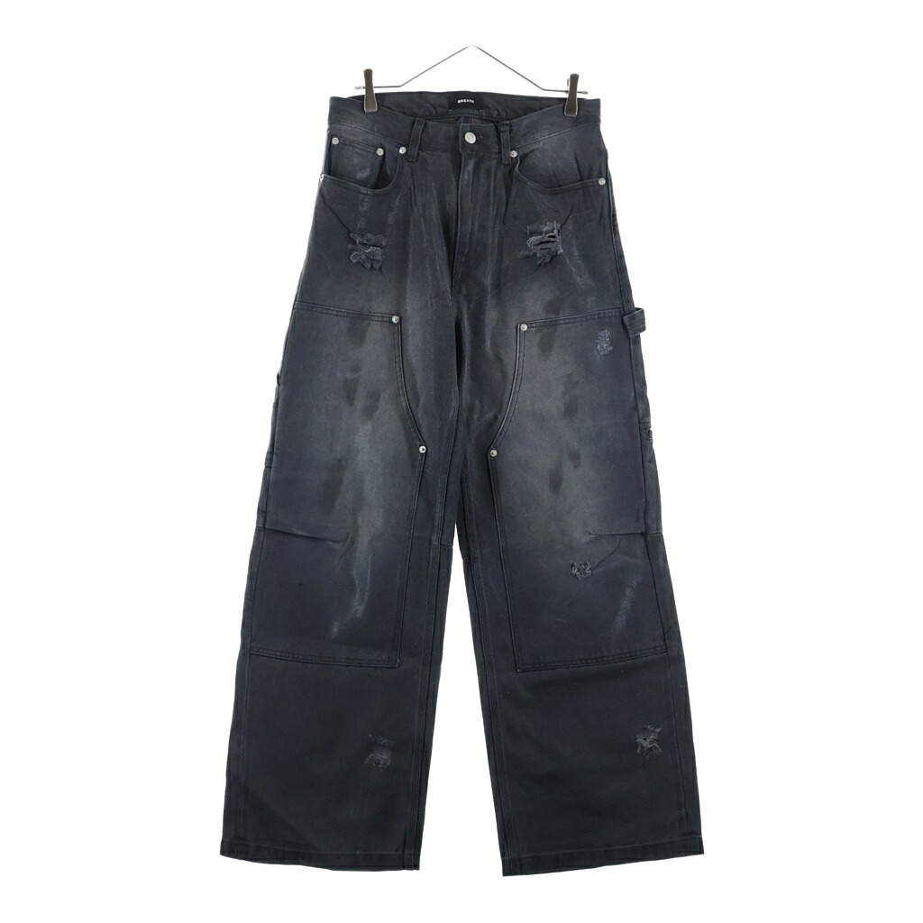 BREATH(ブレス) サイズ:M 26SS COATING DOUBLE KNEE DENIM PANTS コーティングデニムカーゴパンツ ブラック BR26SS-P1001【中古】【程度A】【カラーブラック】【取扱店舗BRING札幌店】｜ブランド買取・販売　BRING