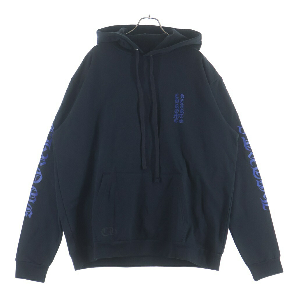 CHROME HEARTS(クロムハーツ) 大きさ:XL VERTICAL LOGO PULLOVER HOODIE ヴァーティカルロゴ ティーシャツパーカー フーディー 黒いこと/米国海軍【新古品/中古】【度合いS】【色つや黒いこと】【取りまわしバス発着場BRING福岡天神店】