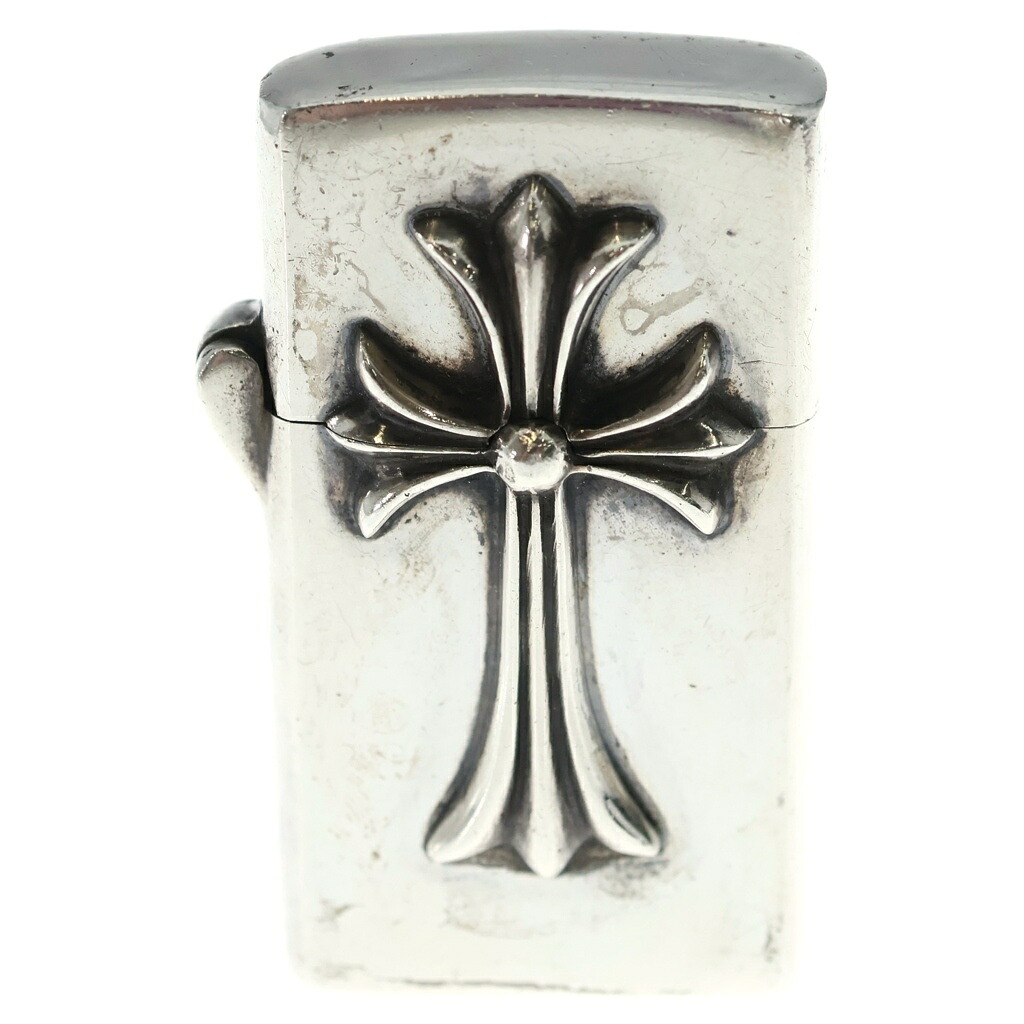 CHROME HEARTS(クロムハーツ) LIGHTERZ-V2 スモールCH差し交わす ナロージッポライター しろがね色【中古】【座標軸B】【色つやしろがね色】【取りまわしバス発着場BRING梅田茶屋町店】