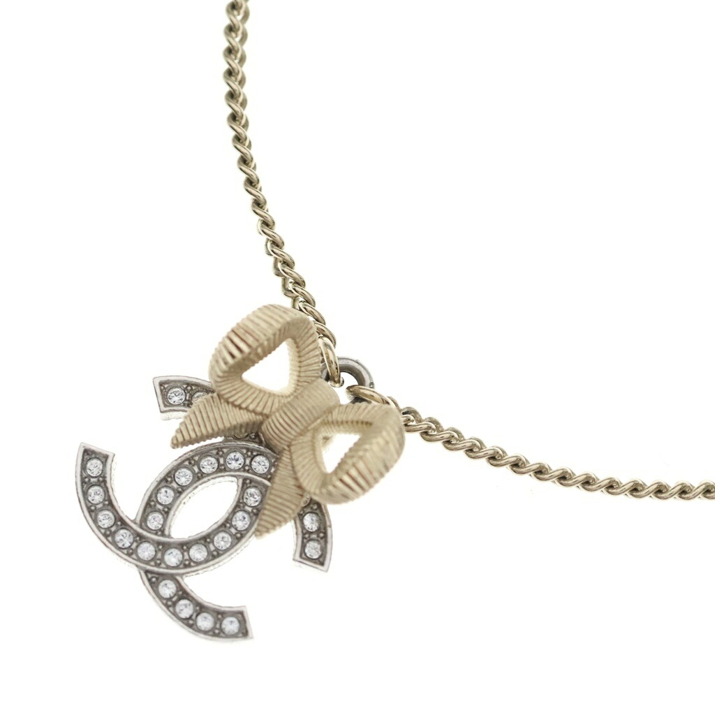 CHANEL(シャネル) ココマーク リボン ラインストーン ネックレス ペンダント チェーン ゴールド ABE546【中古】【程度B】【カラーゴールド】【取扱店舗BRING：RED新宿東口店】｜ブランド買取・販売　BRING 55,336円