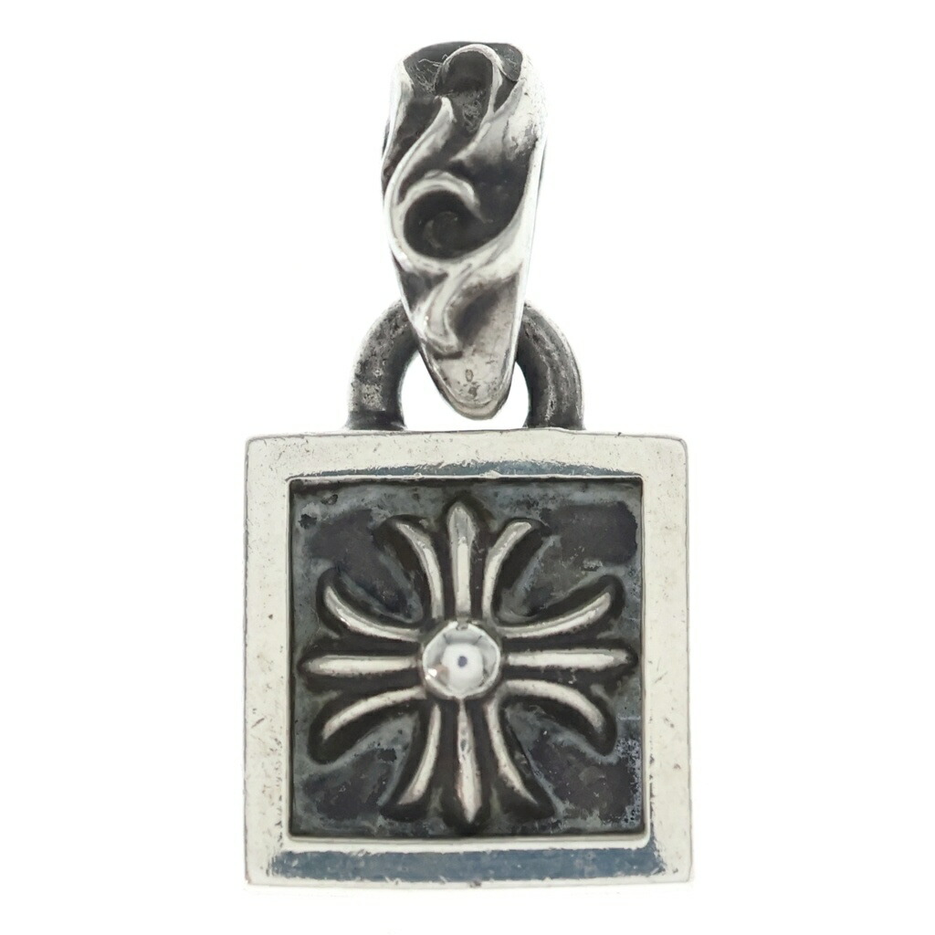 CHROME HEARTS(クロムハーツ) FRAMED CH PLUS フレームドCHつけ加える 引きつける シャンデリヤとっ始め しろがね色 BCA271【中古】【度合いB】【色つやしろがね色】【取りまわしバス発着場BRINGご廟店】