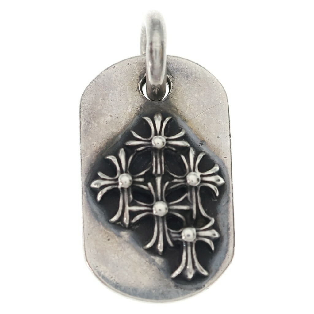 CHROME HEARTS(クロムハーツ) RAISED DOGTAG レイズドドッグタグ 引きつける しろがね色首飾りとっ始め【中古】【度合いB】【色つやしろがね色】【取りまわしバス発着場OneStyle新宿店】