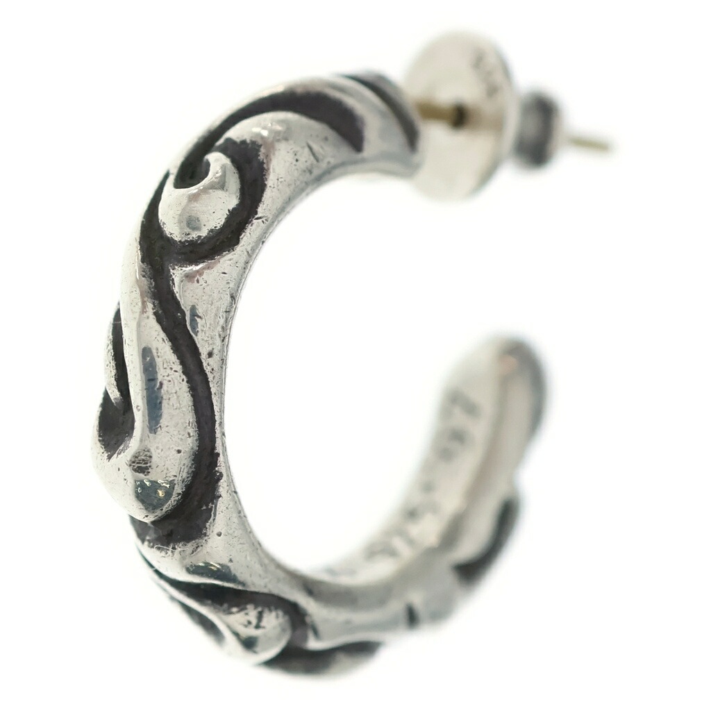 CHROME HEARTS(クロムハーツ) HOOP SCROOL スクロール フープピアス しろがね色 BCA102【中古】【度合いB】【色つやしろがね色】【取りまわしバス発着場OneStyle新宿店】