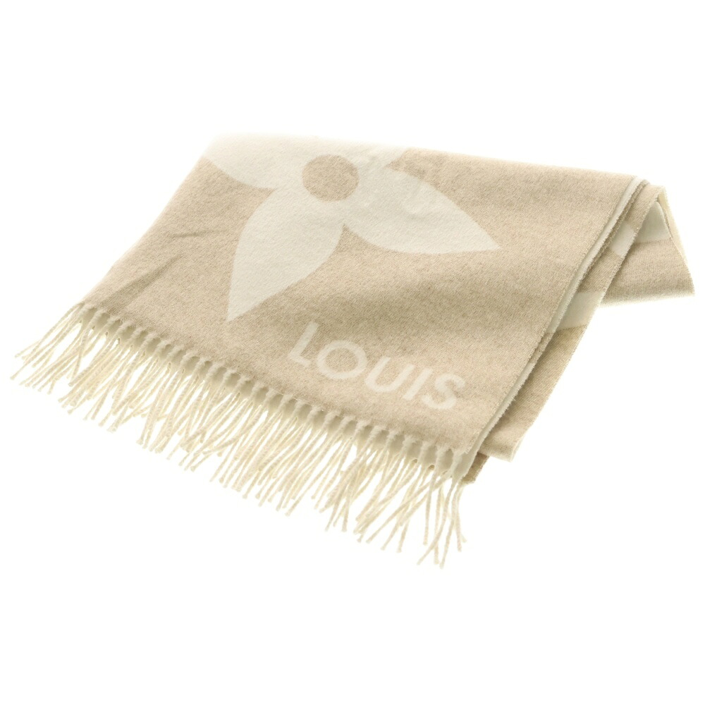 LOUIS VUITTON(ルイヴィトン) エシャルプ ジ アルティメット シャイン モノグラム えり巻き 袈裟 カシミール混 象牙色 M77855【中古】【度合いB】【色つやベージュ】【オンライン押さえる商いもの】