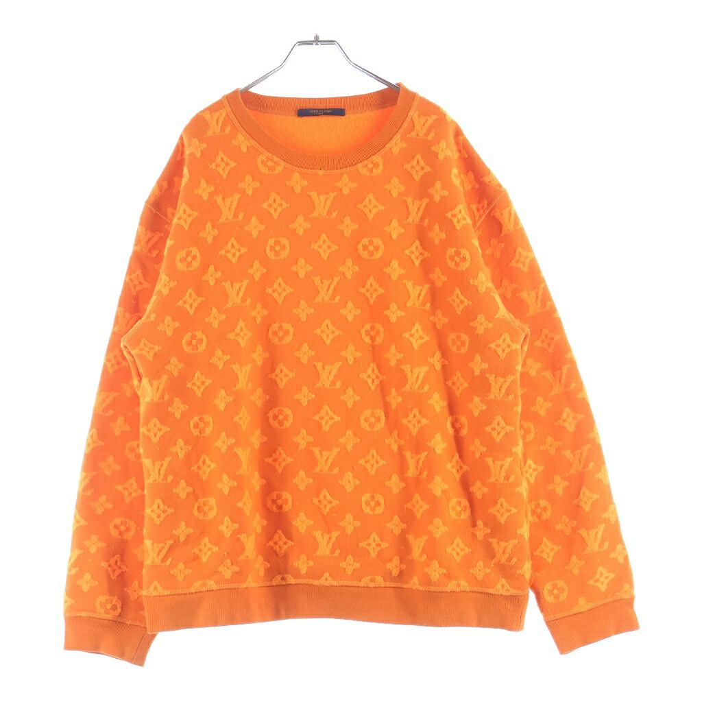 LOUIS VUITTON(ルイヴィトン) サイズ:XL 19AW Full Monogram Jacquard Crewneck Knit Sweater RM192M NPN HHY14W フルモノグラムジャカードクルーネックニットセーター オレンジ【中古】【程度B】【カラーオレンジ】【オンライン限定商品】｜ブランド買取・販売　BRING