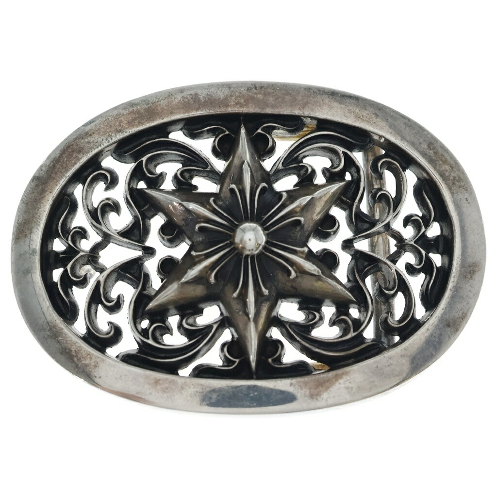 CHROME HEARTS(クロムハーツ) OLD BUCKL OVAL STAR1.5 年寄りの 1.5クラシックオーバルスター しろがね色バックル -【中古】【度合いB】【色つやしろがね色】【取りまわしバス発着場渋谷】