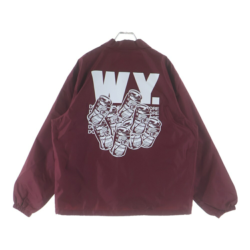 WASTED YOUTH(ウェイステッドユース) 大きさ:S COACH JACKET うしろ側ロゴタイプ刷り上げる ナイロン コーチジャケット ボルドーワイン WY27JK001【中古】【座標軸B】【色合い赤いこと】【取りまわしバス発着場BRING THRIFT CLOSET 幕張店】