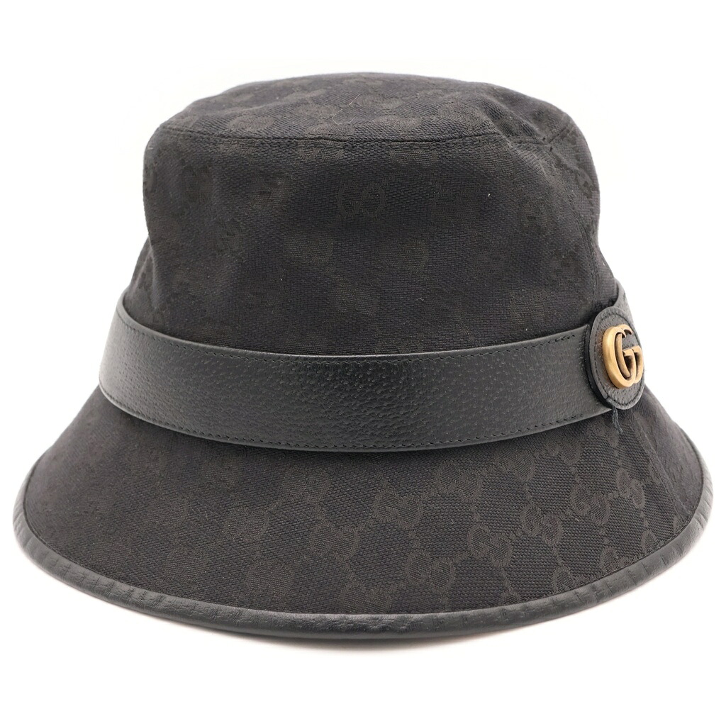 GUCCI(グッチ) 大きさ:M GG帆布 井戸釣瓶かぶり笠 かぶり笠 黒いこと 576587 4HG53【中古】【座標軸B】【色合い黒いこと】【取りまわしバス発着場BRING福岡天神店】