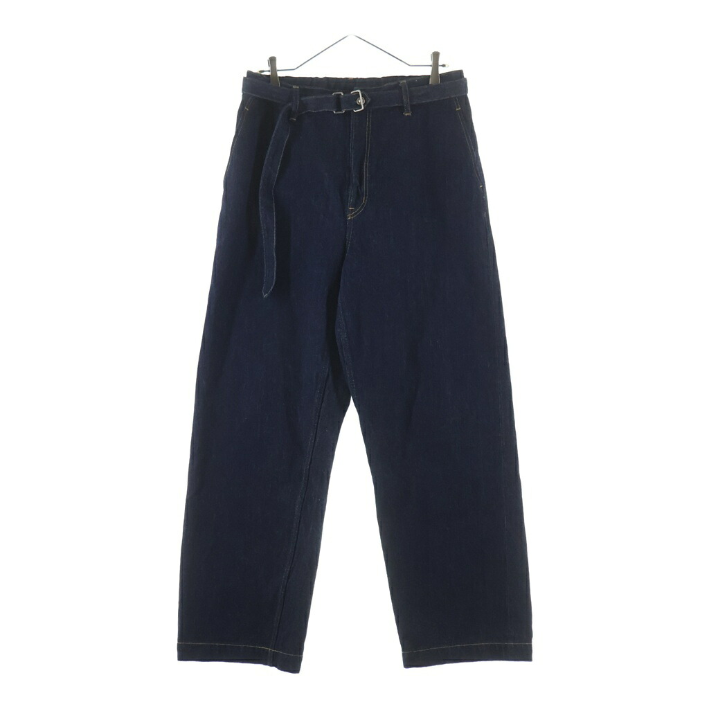 YOKO SAKAMOTO(ヨーコサカモト) 大きさ:M BELTED TROUSERS 胴締め付き添い人 マルチ衣嚢 ジップアップ ジーンズズボン下 インディゴ YS-25AW-44【中古】【座標軸B】【色つや青み】【オンライン押さえる商いもの】