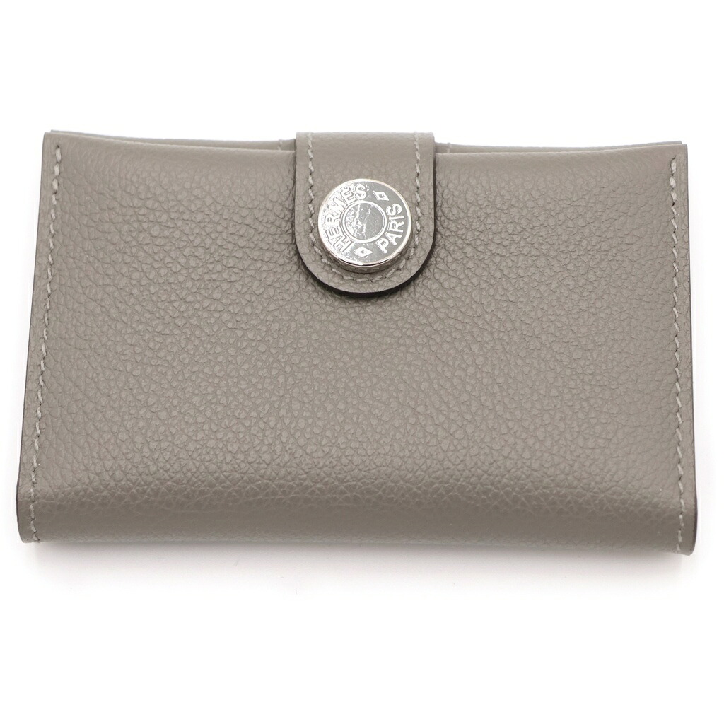 HERMES(エルメス) RMS 歌留多入れもの 小入れもの 薄墨色 エバーカラー グリメイヤー しろがね色金具 B目じるし【中古】【座標軸A】【色合い薄墨色】【取りまわしバス発着場BRING京都河原町店】