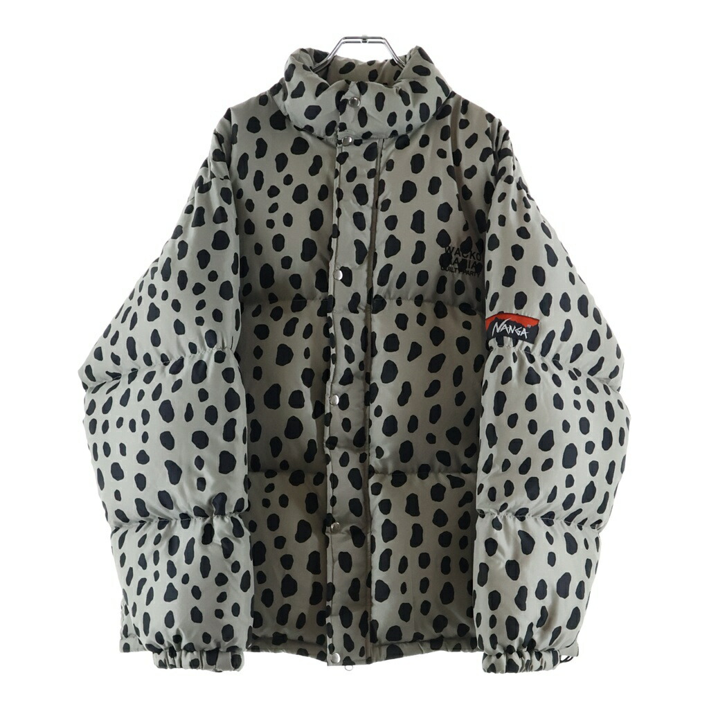 WACKO MARIA(ワコマリア) サイズ:L 24AW ×NANGA LEOPARD DOWN JACKET ナンガ レオパードダウンジャケット グレー【中古】【程度A】【カラーグレー】【取扱店舗BRING仙台店】