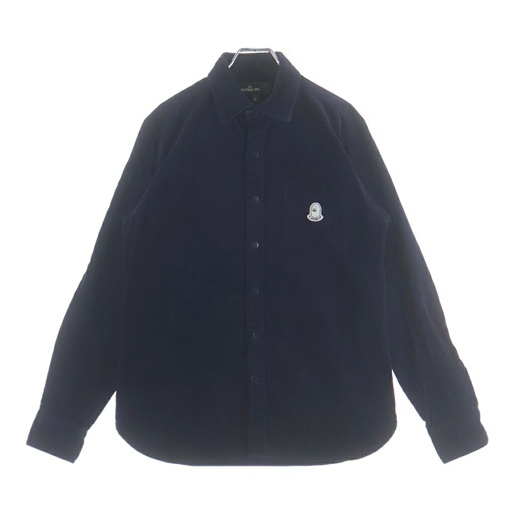 A BATHING APE(アベイシングエイプ) 大きさ:S Corduroy LS Shirt コール天 長袖プルオーバー 米国海軍 007SHF801002X【中古】【座標軸B】【カラーネイビー】【オンライン制限事項商いもの】