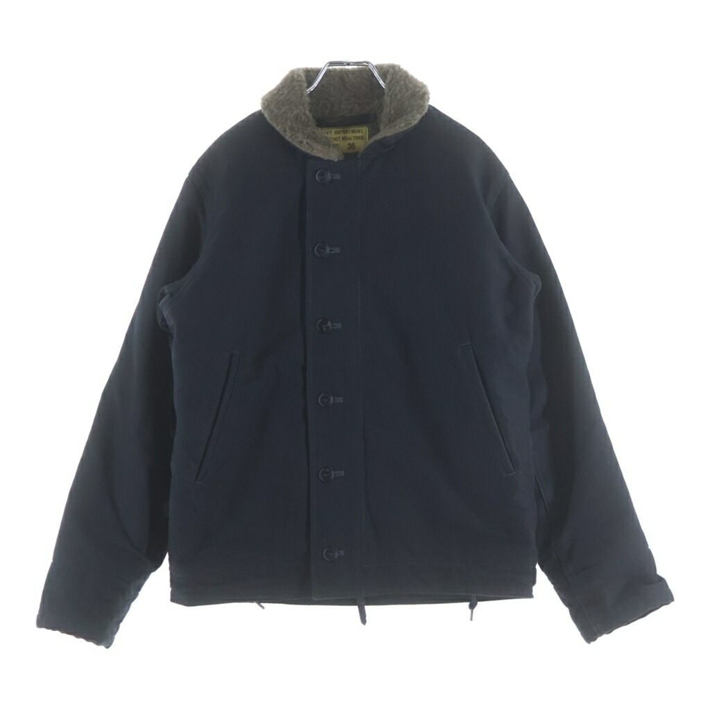THE REAL McCOY\u0027S(ザリアルマッコイ) 大きさ:36 USN N-1 DECK JACKET USN N-1 甲板 上衣 米国海軍 23615【中古】【座標軸B】【カラーネイビー】【オンライン制限事項商いもの】
