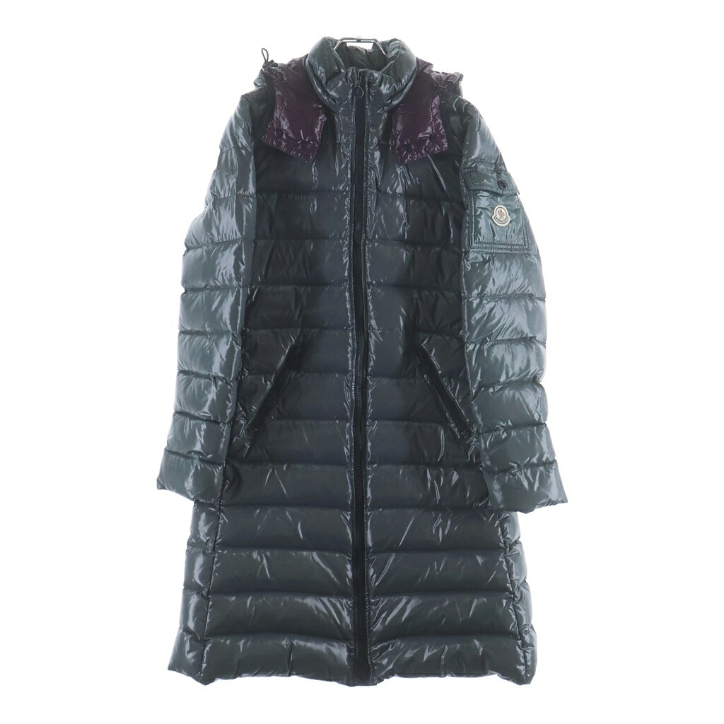 MONCLER(モンク軌跡) 大きさ:0 MOKA モカ フーデッド 落ち込む ロング上衣 厚地の外套 薄墨色 020934931150【中古】【度合いB】【色つや薄墨色】【オンライン制限事項商いもの】