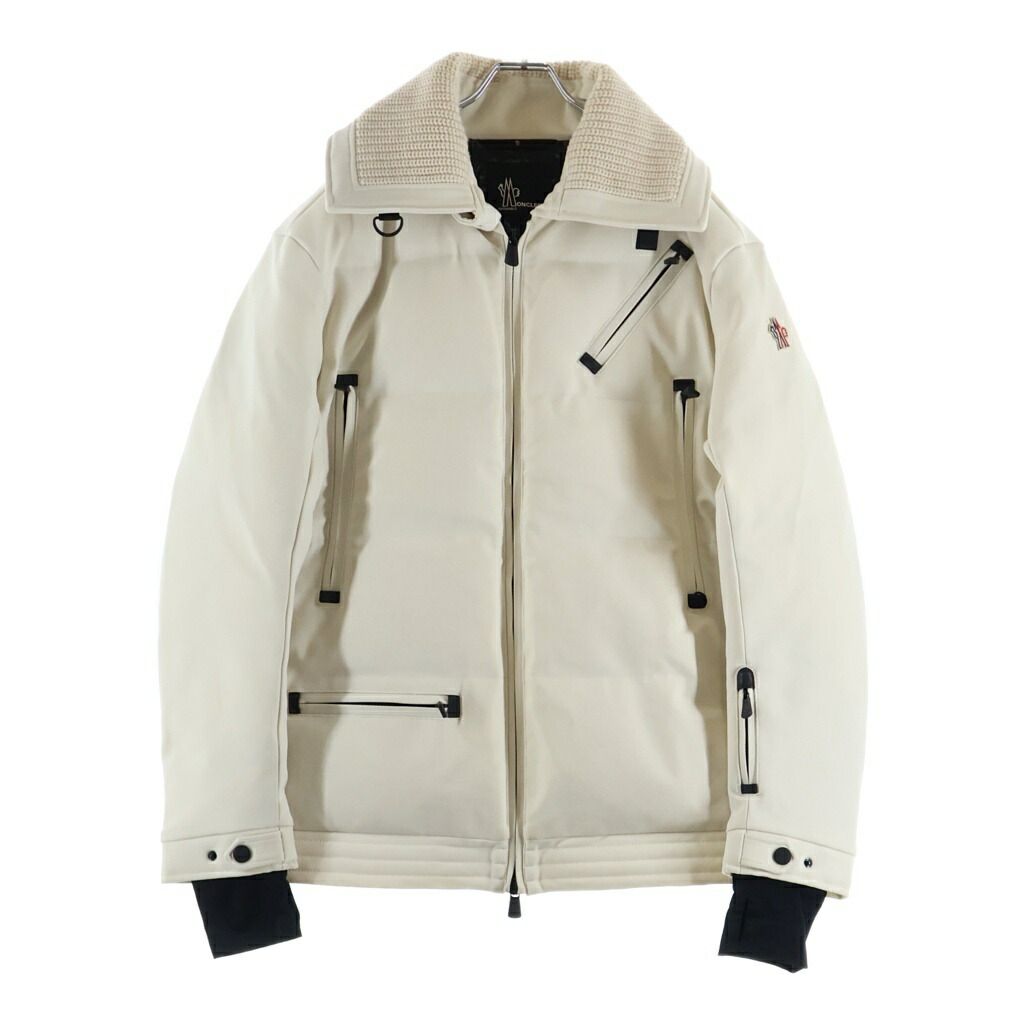 MONCLER(モンク軌道) 大いさ:4 17AW COURMAYEUR クールマイユール 編み物うつり変わり ジップアップ 落ち込む上衣 象牙色 C20974188595 57838【中古】【座標軸B】【色合いベージュ】【オンライン制限事項商いもの】 メンズファッション-コート・ジャケット