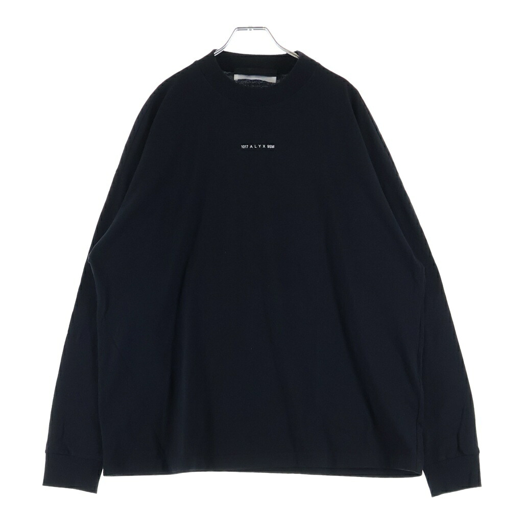 1017 ALYX 9SM(蟻クス) 大きさ:L Front Logo Print Long-Sleeved T-shirt フロントロゴプリント長袖ティーシャツ 黒いこと【中古】【度合いB】【色つや黒いこと】【取りまわしバス発着場BRING渋谷ANNEX店】