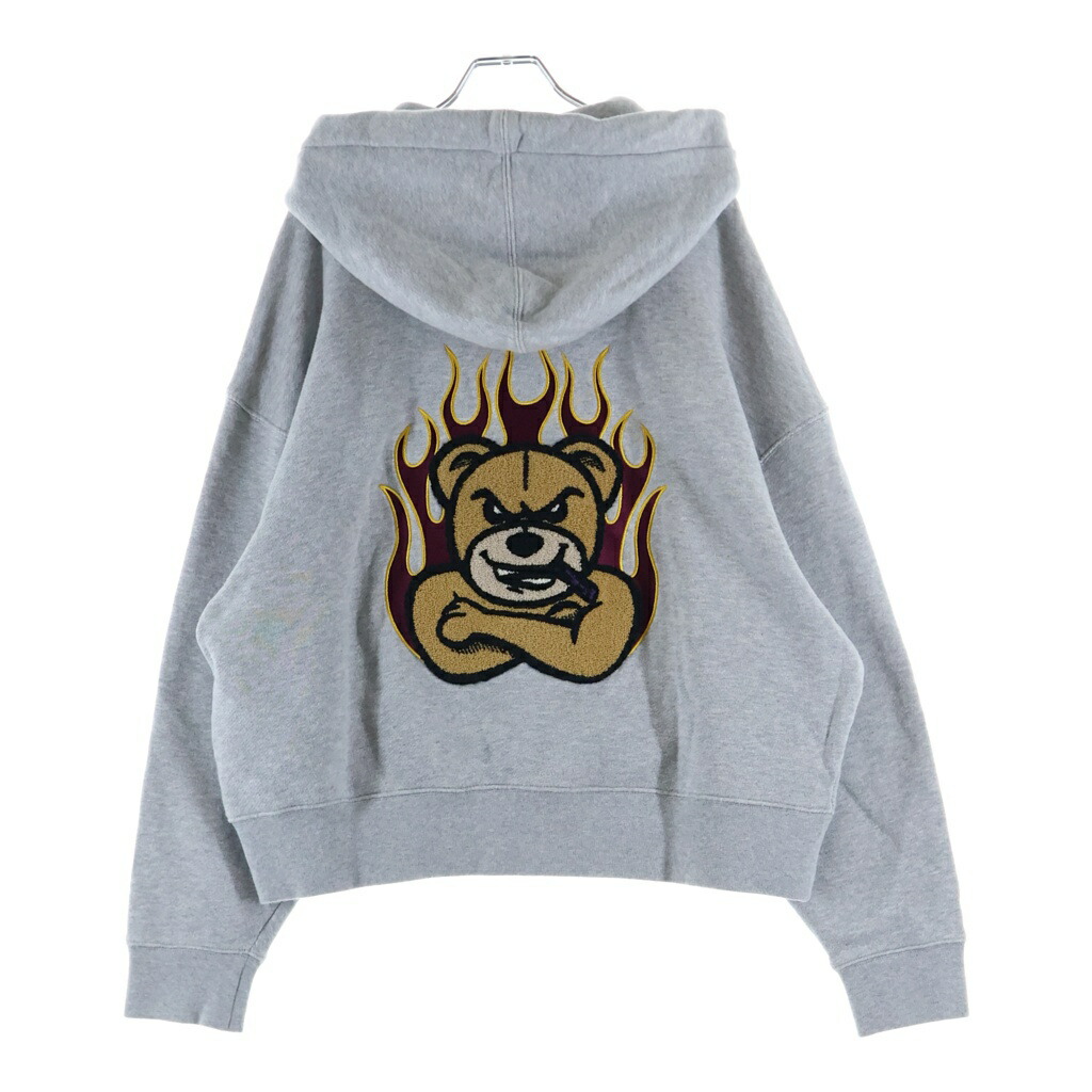 MONCLER(モンク線路) 大きさ:L 22AW ×Palm Angels Embroidery Hooded Sweatshirts ×パームエンジェルス エンブロイダリーフーデットスウェットシャツ ティーシャツパーカー H209L8G00010【中古】【座標軸A】【色合い薄墨色】【取りまわしバス発着場BRING横浜ビブレ店】