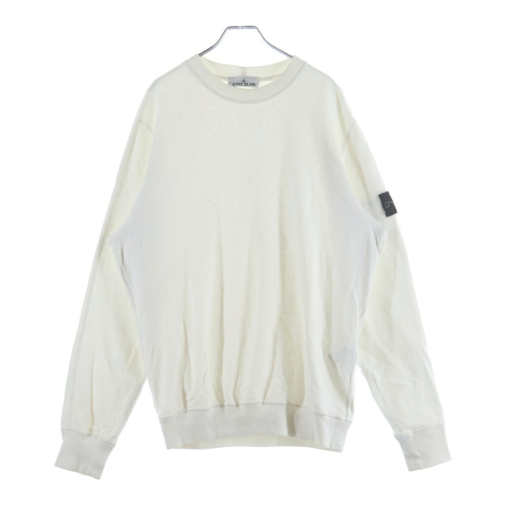 STONE ISLAND(ストーンアイランド) 大きさ:L GARMENT DYE SWEAT SHIRT ガーメント ダイ 流汗 プルオーバー 白いこと 801566060【中古】【座標軸B】【色つや白いこと】【取りまわしバス発着場BRING梅田茶屋町店】