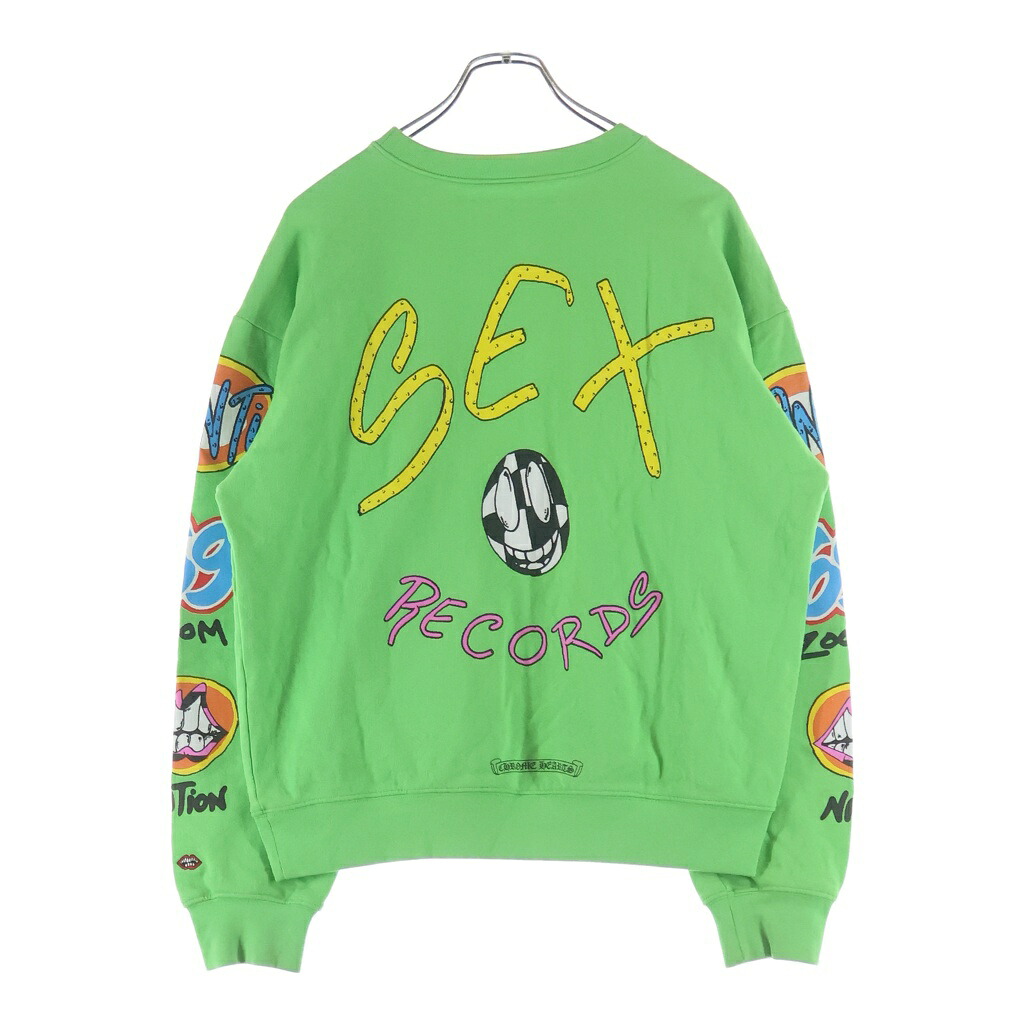 CHROME HEARTS(クロムハーツ) 大きさ:L ×MATTY BOY SEX RECORDS CREWNECK SWEATSHIRT マッティボーイ 一発やる レコーズ 労働者の一団のど首 汗水 調教師 緑であること【中古】【度合いB】【色つや緑であること】【取りまわしバス発着場OneStyle原宿店】