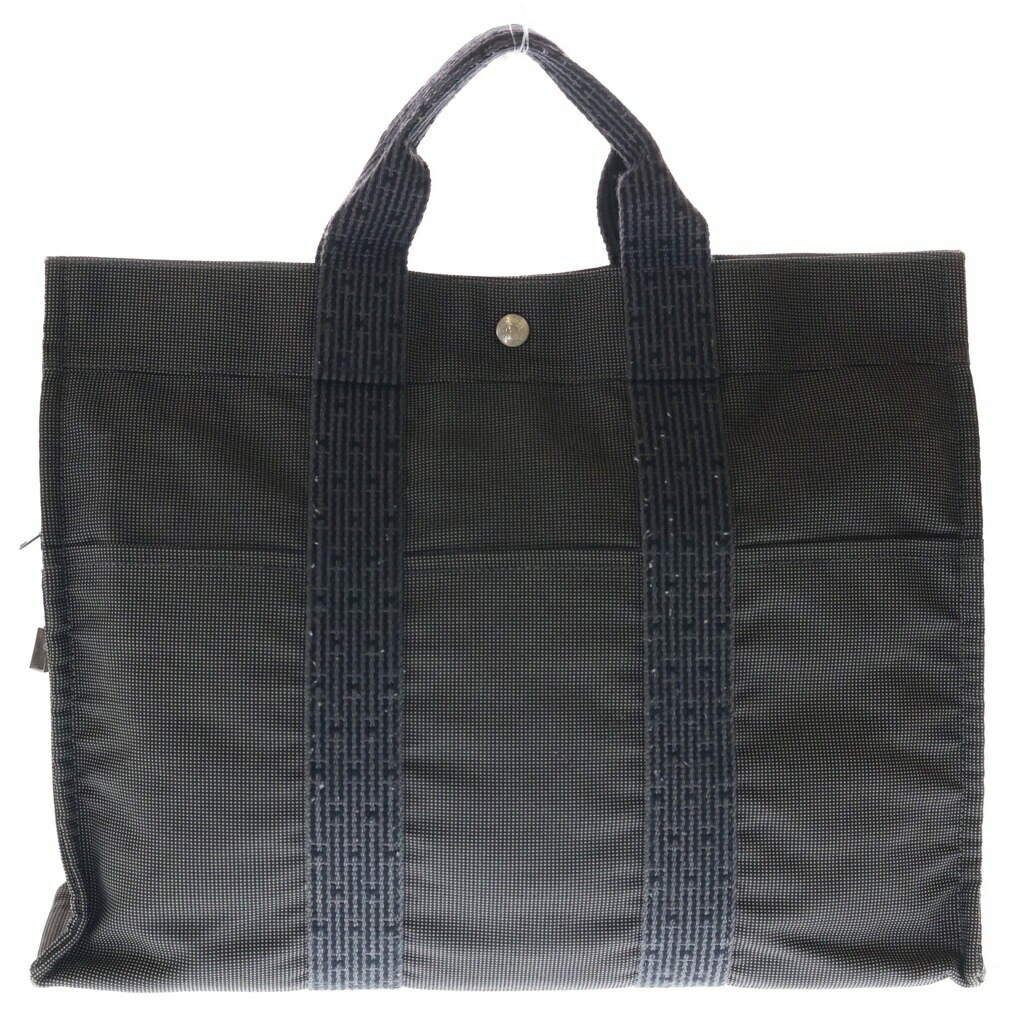 HERMES(エルメス) 大きさ:- 叫びごえ伝達ルートMM ハンドバック トートバッグ 帆布 薄墨色 しろがね色金具【中古】【座標軸B】【色つや薄墨色】【オンライン押さえる商いもの】