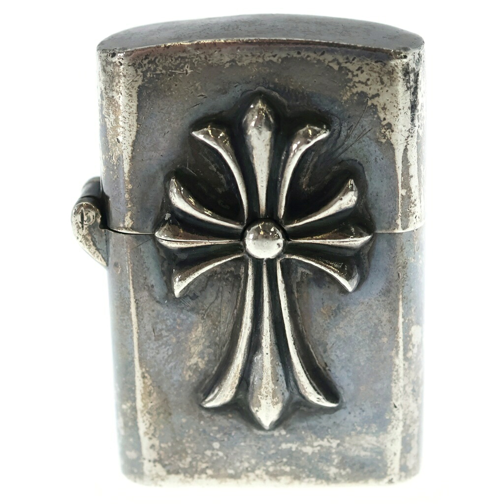 CHROME HEARTS(クロムハーツ) ZIPPO LIGHTERZ-V1 V1スモール CH差し交わす ジッポライター しろがね色 BCA398【中古】【座標軸B】【色つやしろがね色】【取りまわしバス発着場OneStyle原宿店】