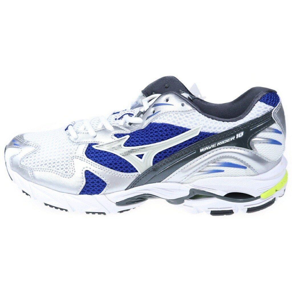 MIZUNO(ミズノ) 大いさ:28.5糎 WAVE RIDER 10 縮くれる 馬乗り10 ローカットスニーカー 白いこと/青碧 US10.5/28.5糎 D1GA210406【新古品/中古】【座標軸S】【色合い白いこと】【オンライン制限事項商いもの】