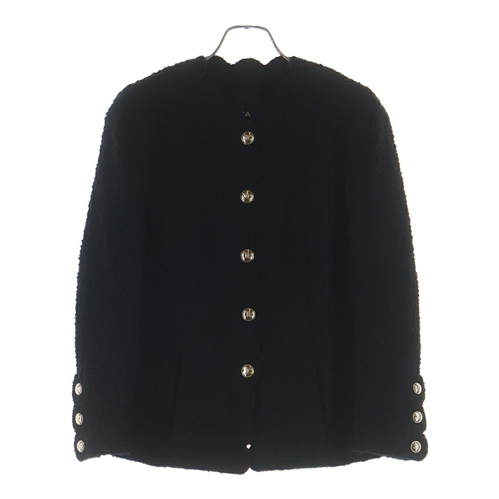 CHANEL(シャネル) 大きさ:34 ココボタンスカラップ ノーカラーツイードジャケット 黒いこと#34 P65347V61199【中古】【座標軸A】【色つや黒いこと】【取りまわしバス発着場BRING：RED新宿東口店】