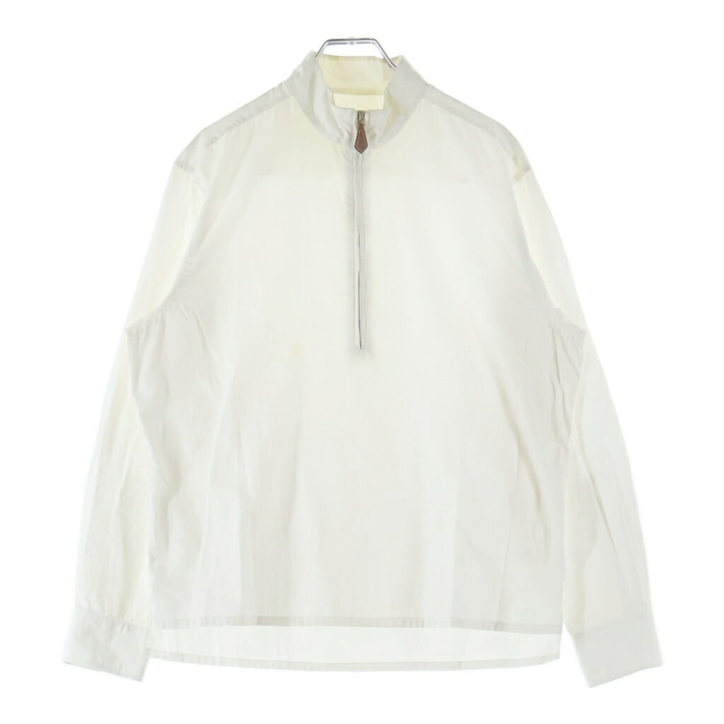HERMES(エルメス) ハーフジップシャツ ホワイト コットン【中古】【程度B】【カラーホワイト】【オンライン限定商品】｜ブランド買取・販売　BRING