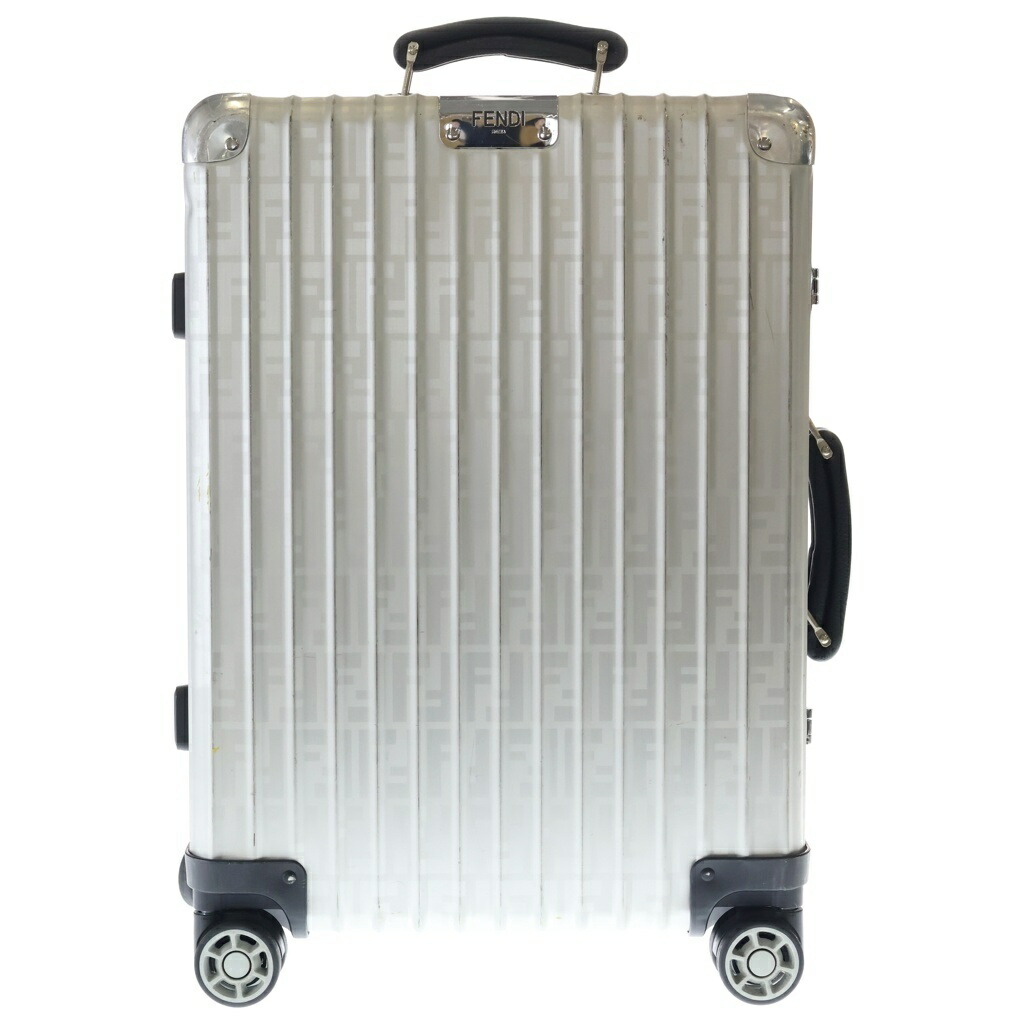 FENDI(フェンディ) ×RIMOWA リモワ ズッカ柄 古典派音楽船室S 旅行バッグ キャリーバッグ しろがね色 9729002290【中古】【座標軸B】【色つやしろがね色】【取りまわしバス発着場BRING心斎橋店】