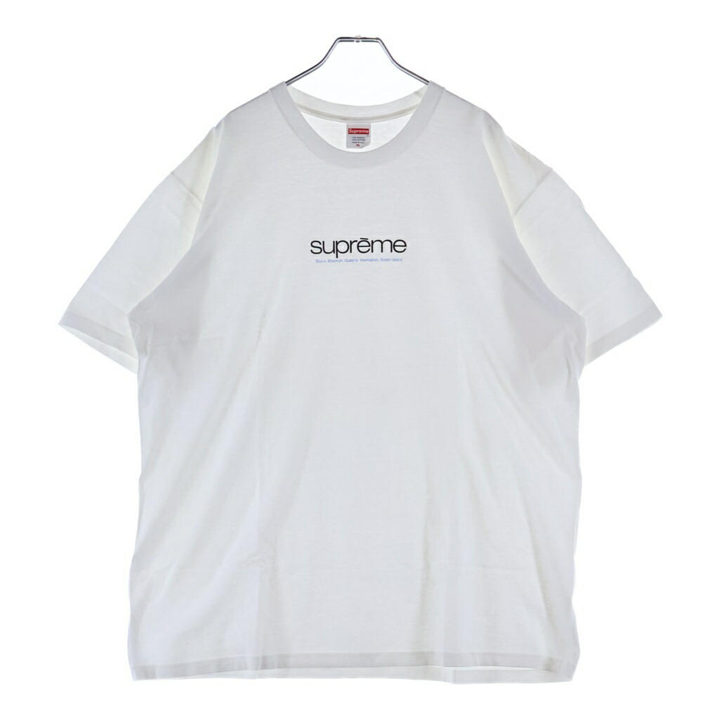 SUPREME(シュプリーム) 大きさ:XL 21SS Five Boroughs Tee ファイブボロー 刷り上げるロゴタイプ 半袖ティーシャツ カットソー 白いこと【中古】【度合いB】【色つや白いこと】【取りまわしバス発着場BRING横浜ビブレ店】