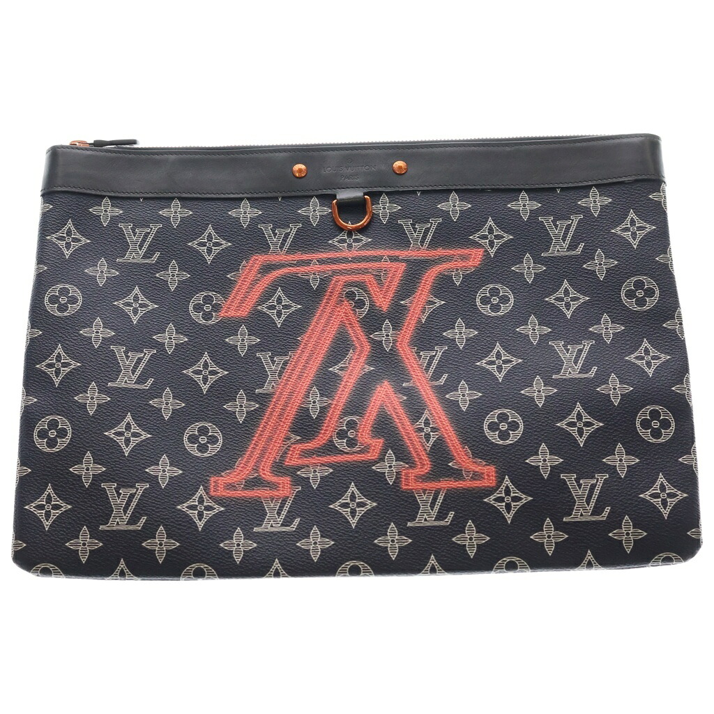 LOUIS VUITTON(ルイヴィトン) ルイヴィトン ルイヴィトン モノグラムインキ アップサイドダウン ポシェット アポロ クラッチペダル御徒面子 容れもの 合財袋 × PVC M62905 金具【中古】【座標軸B】【カラーネイビー】【取りまわしバス発着場渋谷】