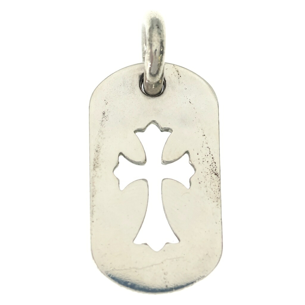 CHROME HEARTS(クロムハーツ) D TAG SML CO CRS カットアウトクロスドッグタグ スモール シャンデリヤいの一番 しろがね色 BCA242【中古】【座標軸B】【色合いしろがね色】【取りまわしバス発着場BRING心斎橋店】