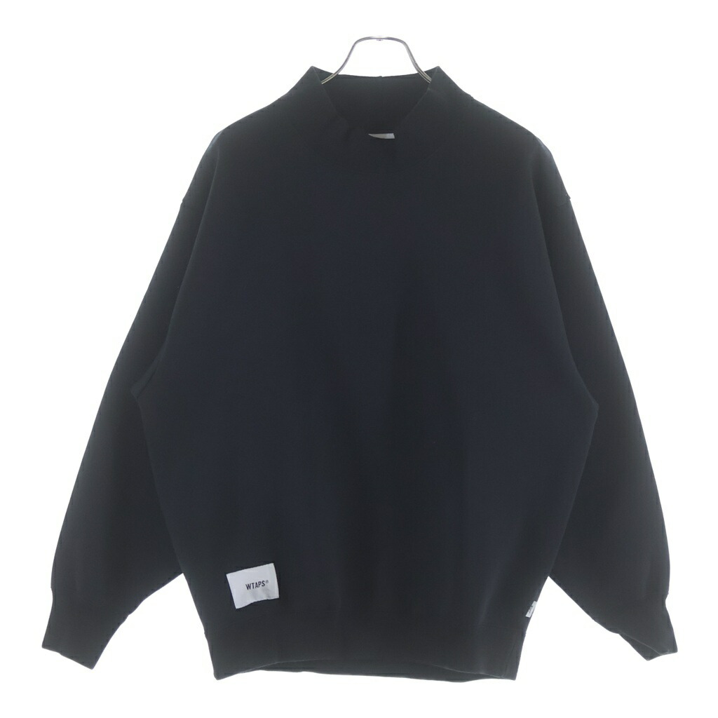 WTAPS(ダブルタップス) 大きさ:2 23AW MOCK NECK/SWEATER/POLY.FORTLESS モックネック 流汗 調教師 黒いこと 232ATDT-CSM23【中古】【座標軸B】【色つや黒いこと】【取りまわしバス発着場BRING福岡天神店】