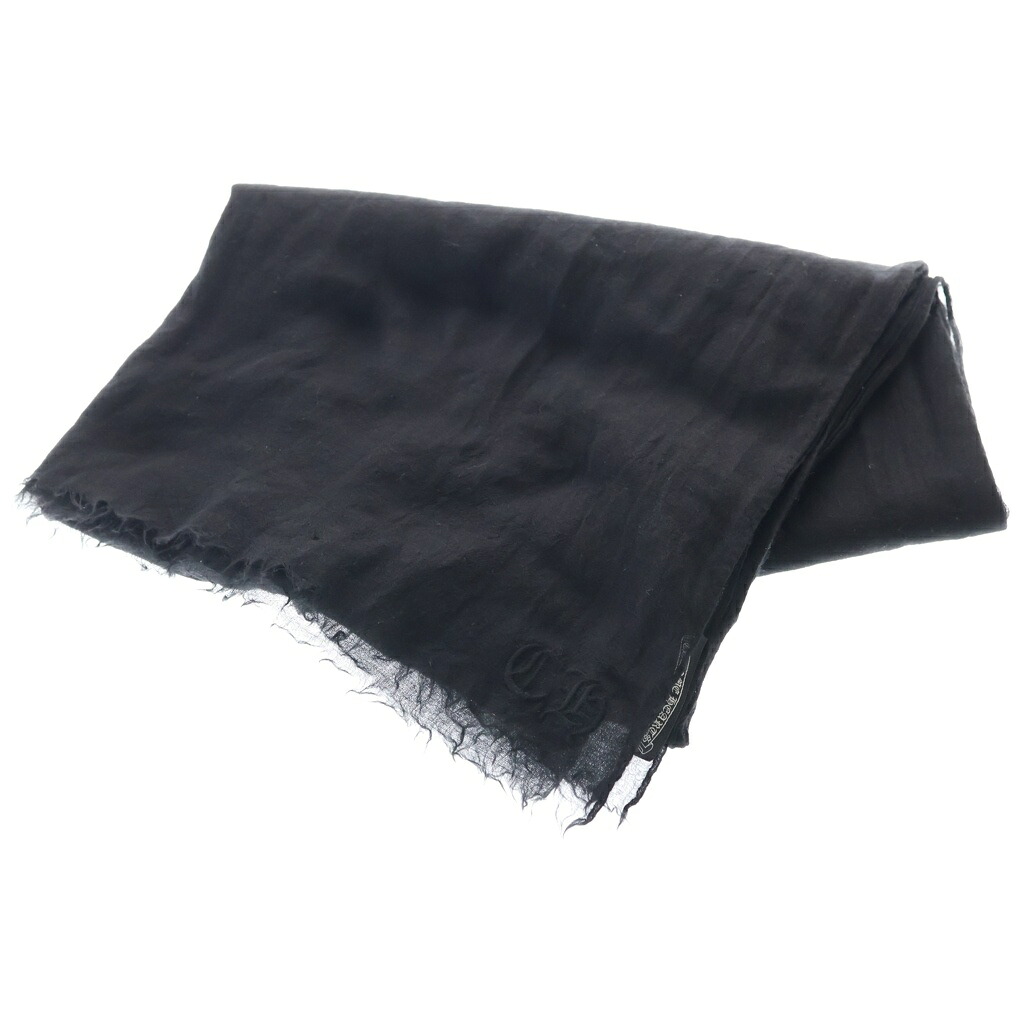 CHROME HEARTS(クロムハーツ) SCARF APPLE A DAY CH 刺繍 ウールスカーフ ストール マフラー ブラック【中古】【程度A】【カラーブラック】【取扱店舗OneStyle新宿店】｜ブランド買取・販売　BRING 45,914円