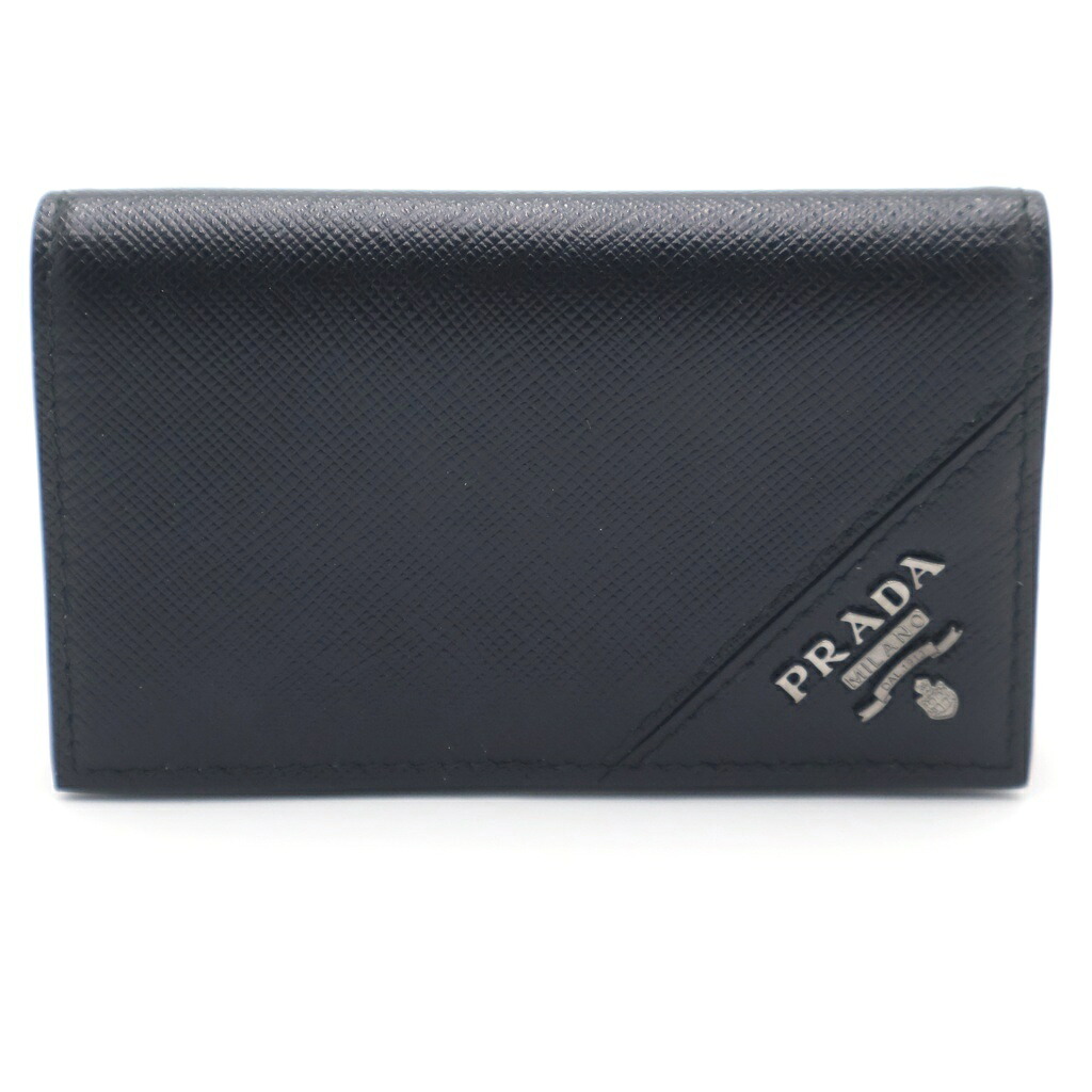 PRADA(プラダ) 歌留多容れもの 名刺入れ サフィアーノ 黒いこと 2MC122【中古】【度合いA】【色つや黒いこと】【取りまわしバス発着場BRING THRIFT CLOSET 幕張店】