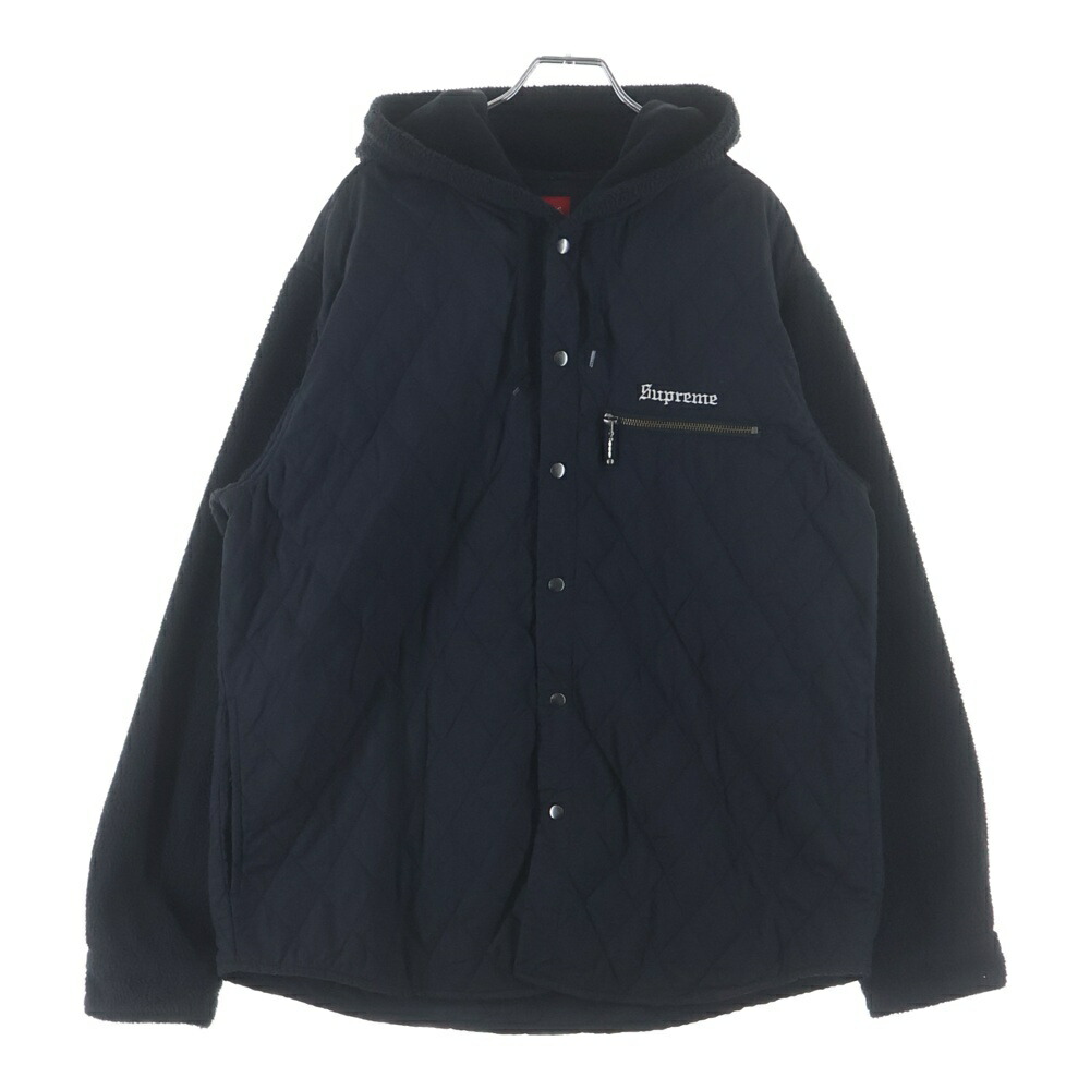 SUPREME(シュプリーム) サイズ:L 17AW Hooded Fleece Nylon Shirt フード付き シャツジャケット ブラック【中古】【程度A】【カラーブラック】【オンライン限定商品】|ブランド買取・販売 BRING