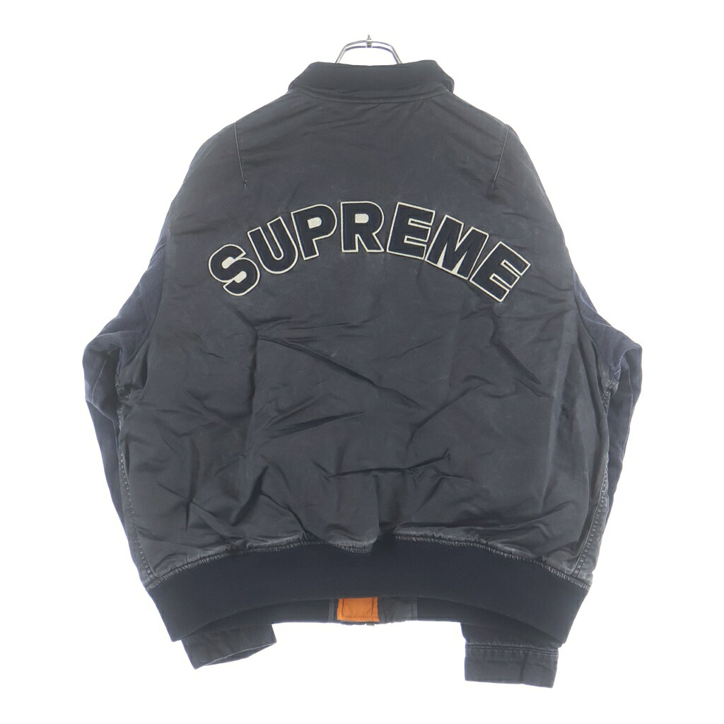 SUPREME(シュプリーム) サイズ:XL 23SS Denim Sleeve MA-1 デニムスリーブ ジップアップ フライトジャケット ブルゾン ブラック【新古品/中古】【程度S】【カラーブラック】【取扱店舗BRING有楽町マルイ店】|ブランド買取・販売 BRING