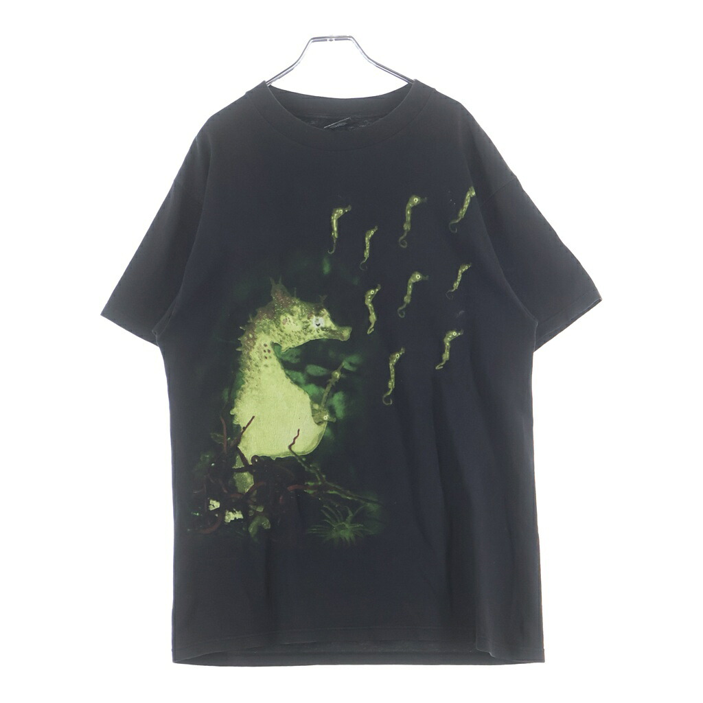 VINTAGE(ヴィンテージ) 大きさ:L 90S NIRVANA SEAHORSE COMPETITOR GIANT BY TULTEX ヴィンテージ USA製 開悟 シーホース タツノオトシゴ 両面刷り上げる 半袖プルオーバー カットソー 黒いこと【中古】【座標軸B】【色合い黒いこと】【取りまわしバス発着場AWESOME原宿店】
