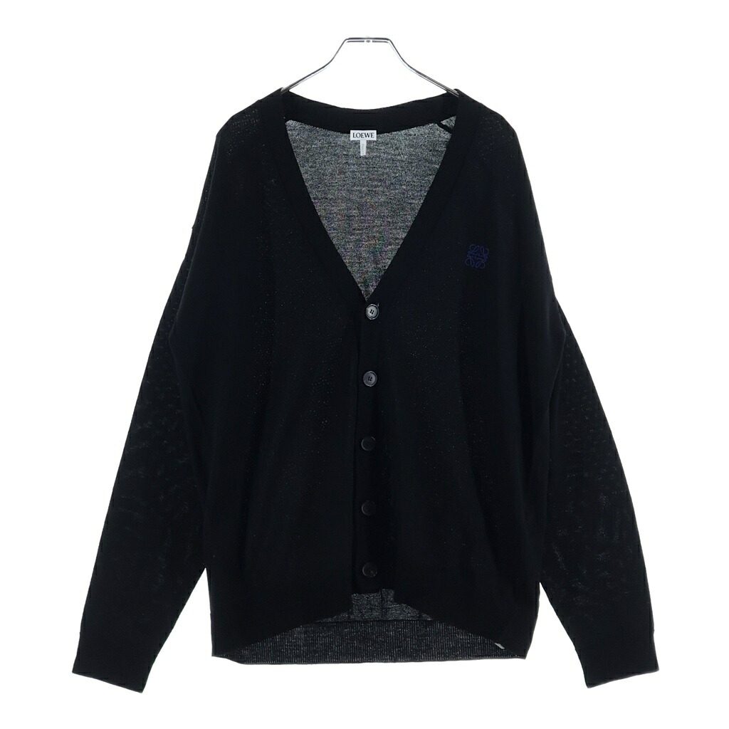 LOEWE(ロエベ) 大きさ:S アナ瓦刺しゅう V素っ首ジレー 編み物 黒いこと Q825Y16K05【新古品/中古】【座標軸S】【色つや黒いこと】【取りまわしバス発着場渋谷】
