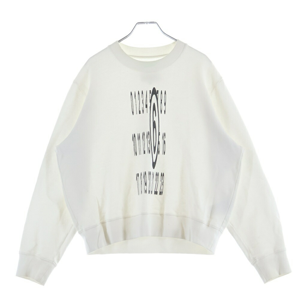 MM6 Maison Margiela(エムエムシックスメゾンマルジェラ) 大きさ:S 24SS Calendar Logo Sweatshirts カレンダーロゴスウェットシャツ 労働者の一団素っ首長袖調教師 S62GU0129 M25003 白いこと【中古】【座標軸B】【色つや白いこと】【取りまわしバス発着場BRING京都河原町店】