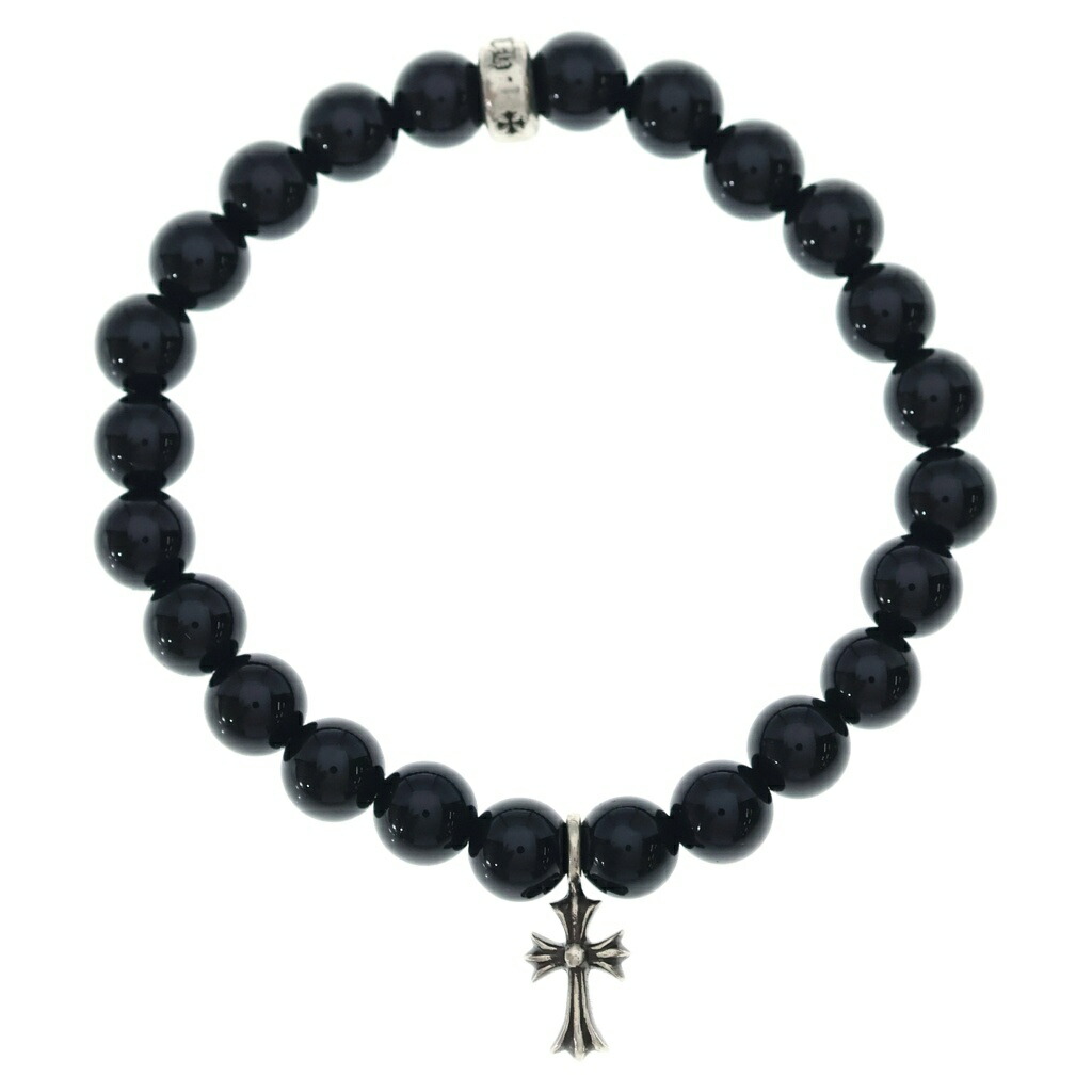 CHROME HEARTS(クロムハーツ) 大いさ:6粍 6粍 BEAD 6粍ビーズブレス スタックはりつけ台BEAD6粍ブラックビーズブレスレット 黒いこと【中古】【座標軸B】【色合い黒いこと】【取りまわしバス発着場OneStyle名古屋運動場店】
