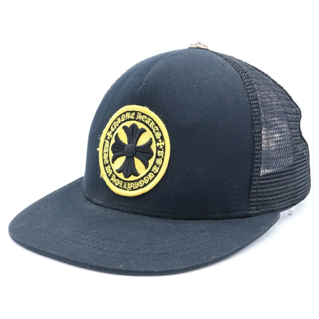 CHROME HEARTS(クロムハーツ) 大いさ:os TRUCKER CAP トラッカーキャップ CH足し加える継ぎ切れ クロスボール付 メッシュ旗がしら かぶり笠 黒いこと【中古】【座標軸B】【色合い黒いこと】【取りまわしバス発着場OneStyle新宿店】
